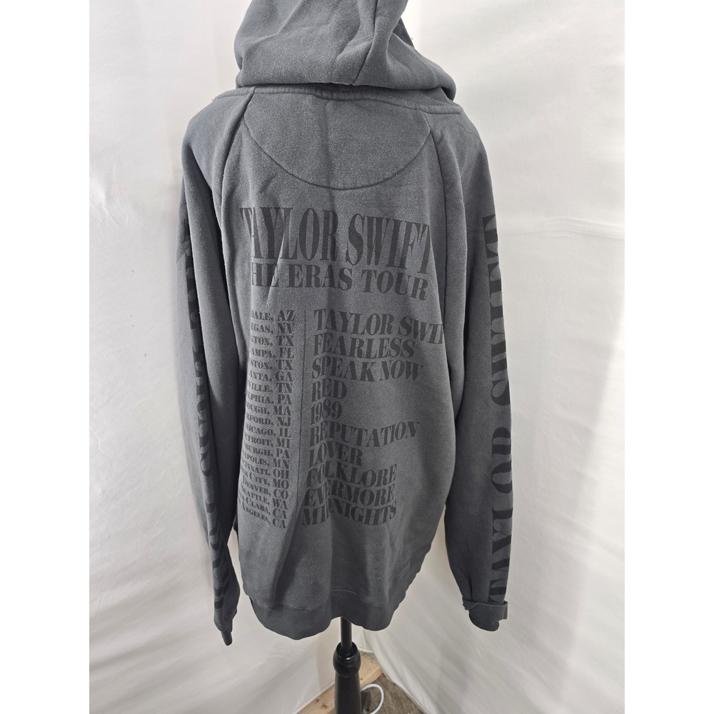 Taylor Swift The Eras Tour Hoodie Charcoal Gray Mineral Wash Concert Merch XL - Picture 3 of 6